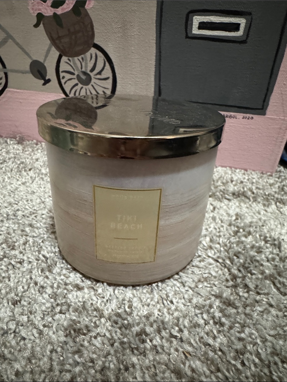 Bath & Body Works Tiki Beach Candle - Cream Jar with Gold Lid
